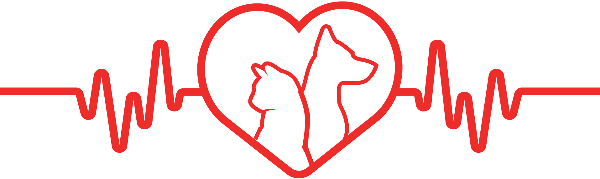 heart rate illustration with cat and dog