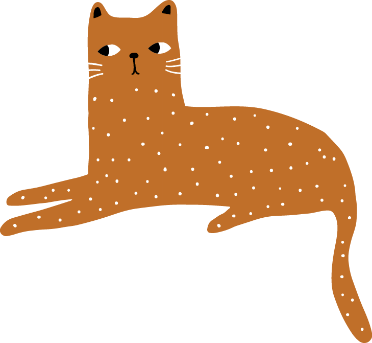 Illustration of orange cat laying down