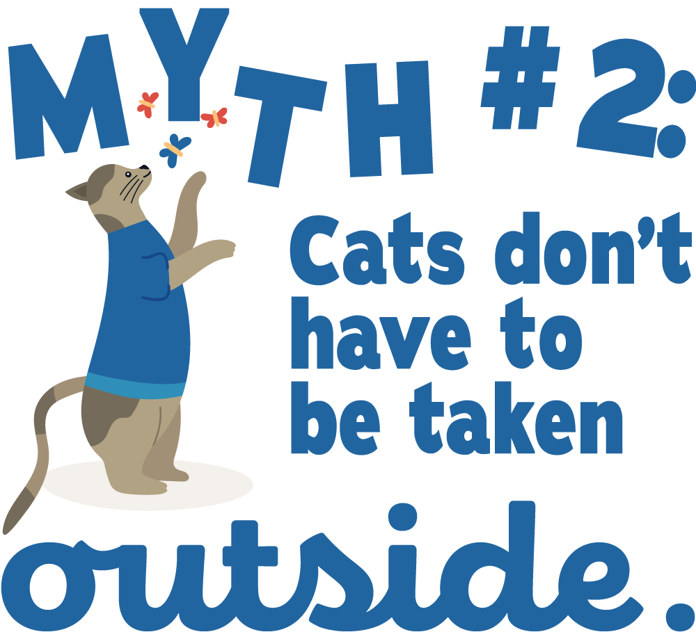 Myth number 2 Cat's don't have to be taken outside