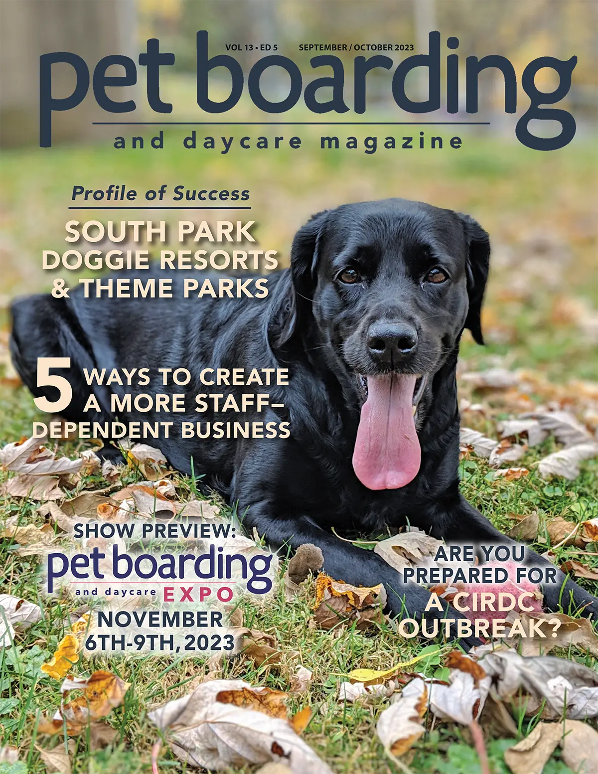 Pet Boarding and Daycare Magazine September/October cover