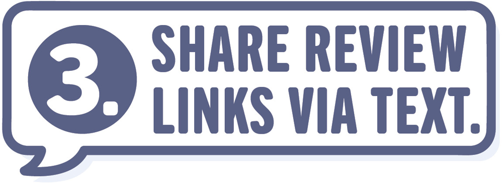 3. Share Review Links via Text. typographic heading