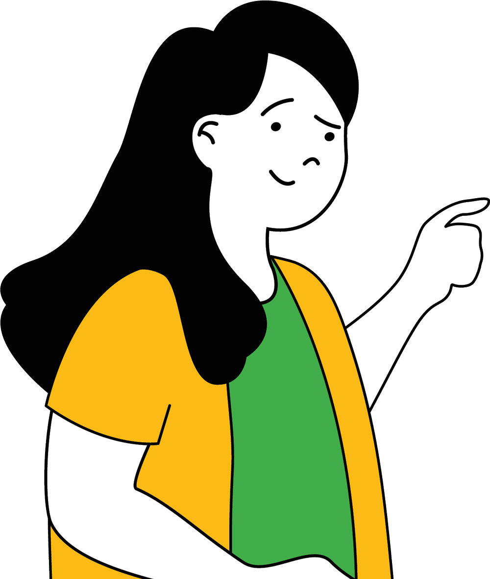 digital illustration of a person pointing their finger