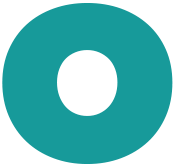 Turquoise uppercase letter O dropcap