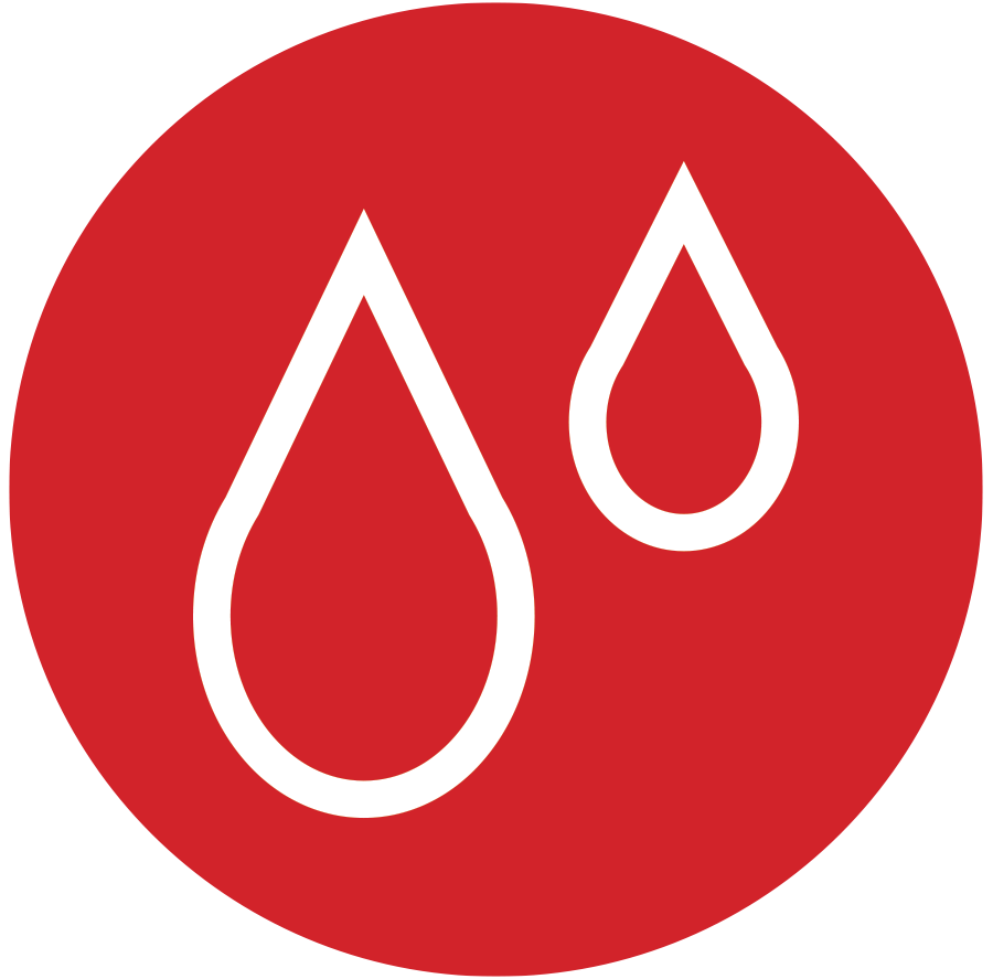 droplet with red circle background icon 