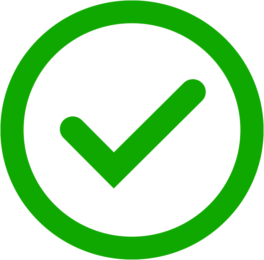 green checkmark in a green circle