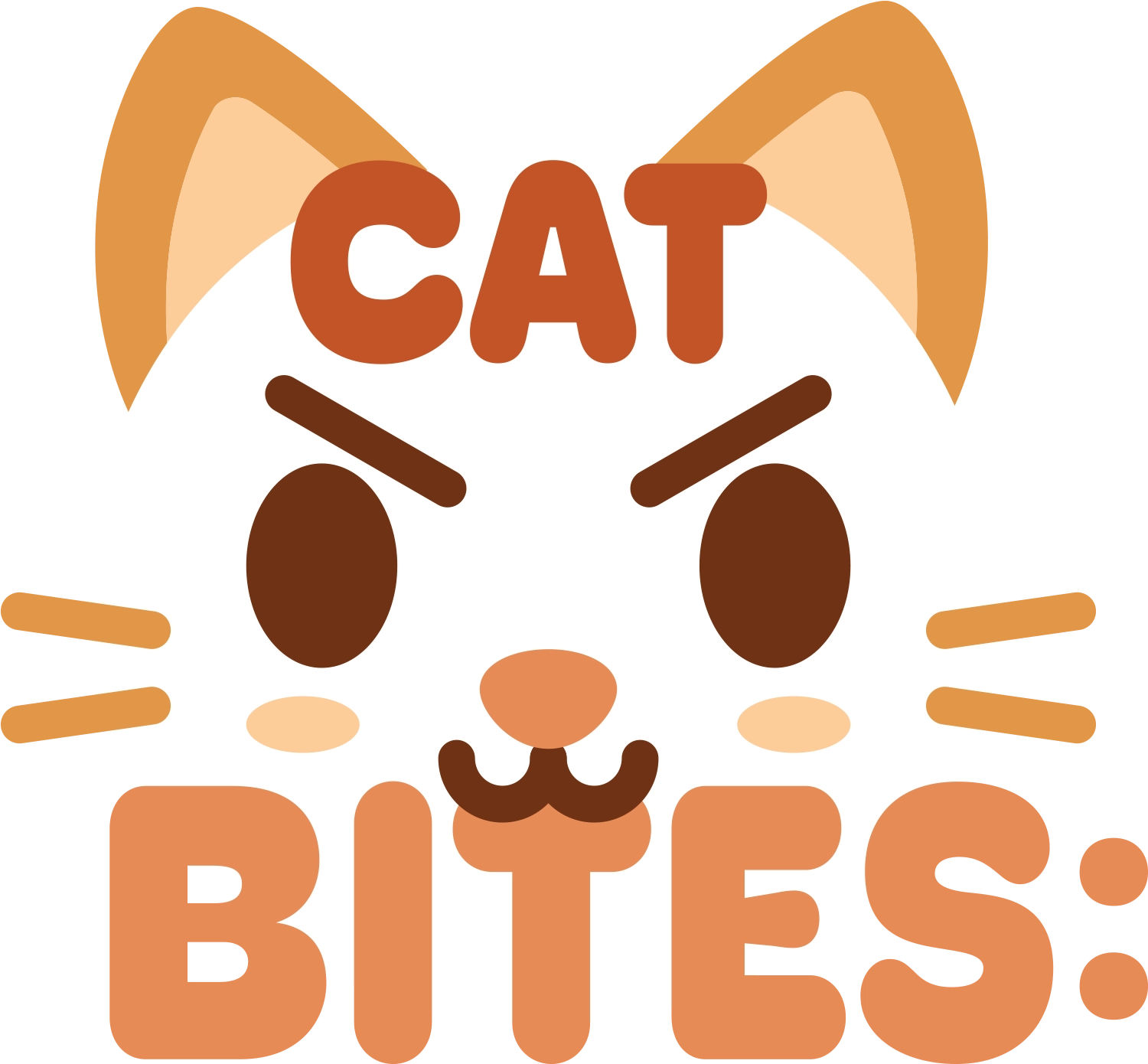 'Cat Bites' typography with a vector illustration of a cat