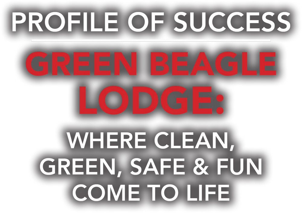 Green Beagle Lodge: Where Clean, Green, Safe & Fun Come to Life cover typography