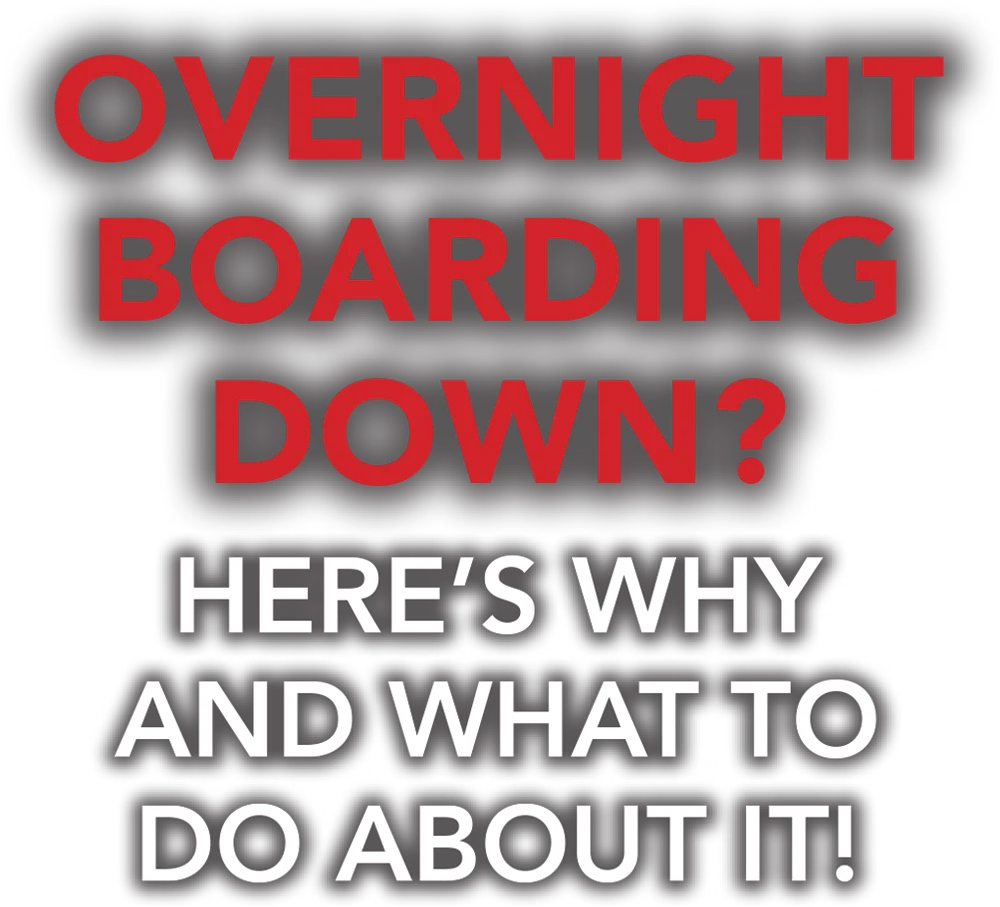 Overnight Boarding Down? Here's Why and What to Do About It! cover typography