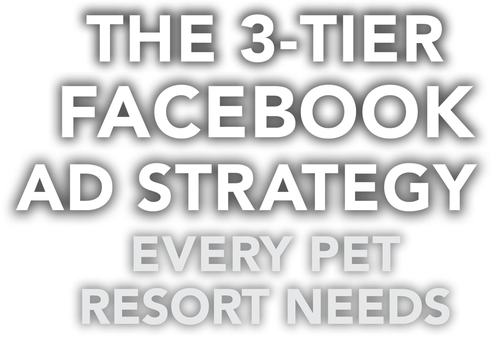 The 3-tier Facebook Ad Strategy Every Pet Resort Needs cover typography